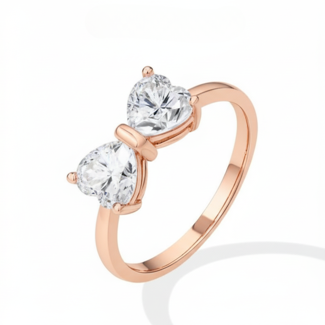 Anillo Lazo del Corazón™ – Moissanita Doble Corte Corazón