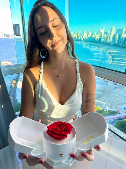 Coffret Rose Éternelle & Collier Cœur Personnalisé – Offre -50%